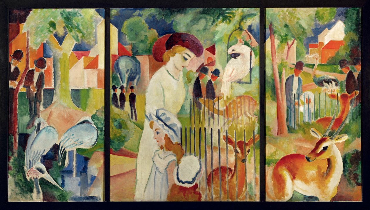 Grand jardin zoologique ... (oil on canvas) - August Macke