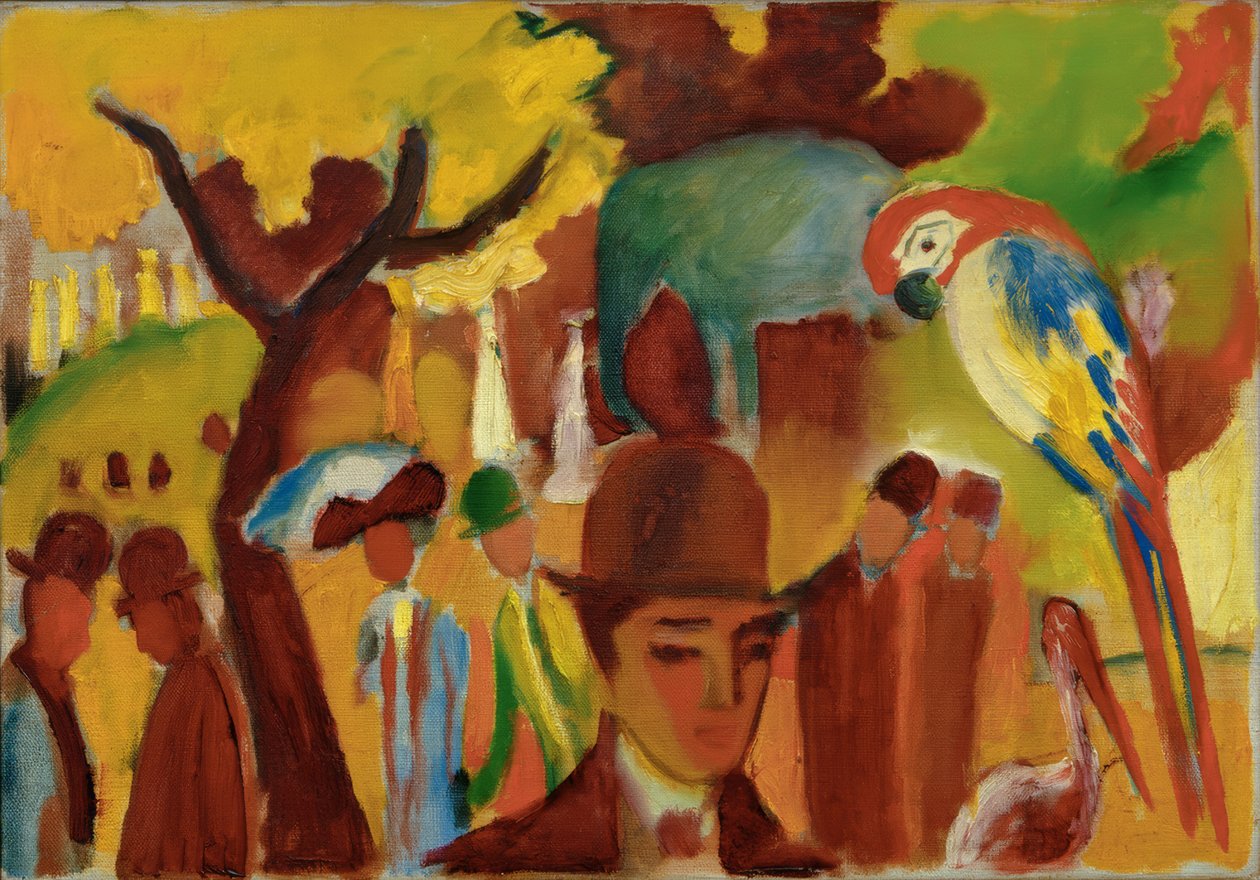 Petit jardin zoologique en brun et jaune - August Macke