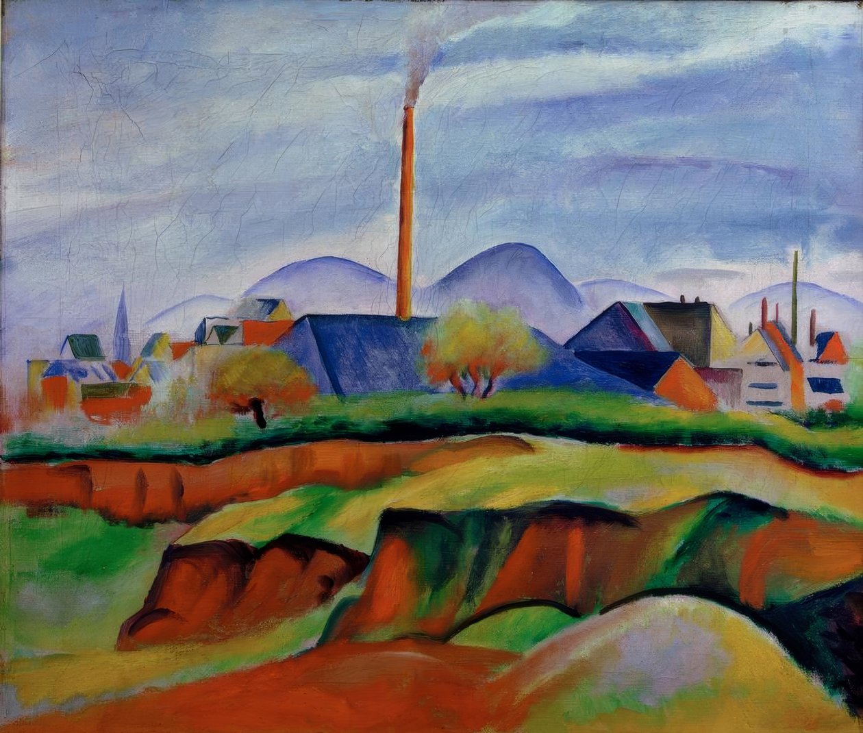 Paysage avec usine - August Macke