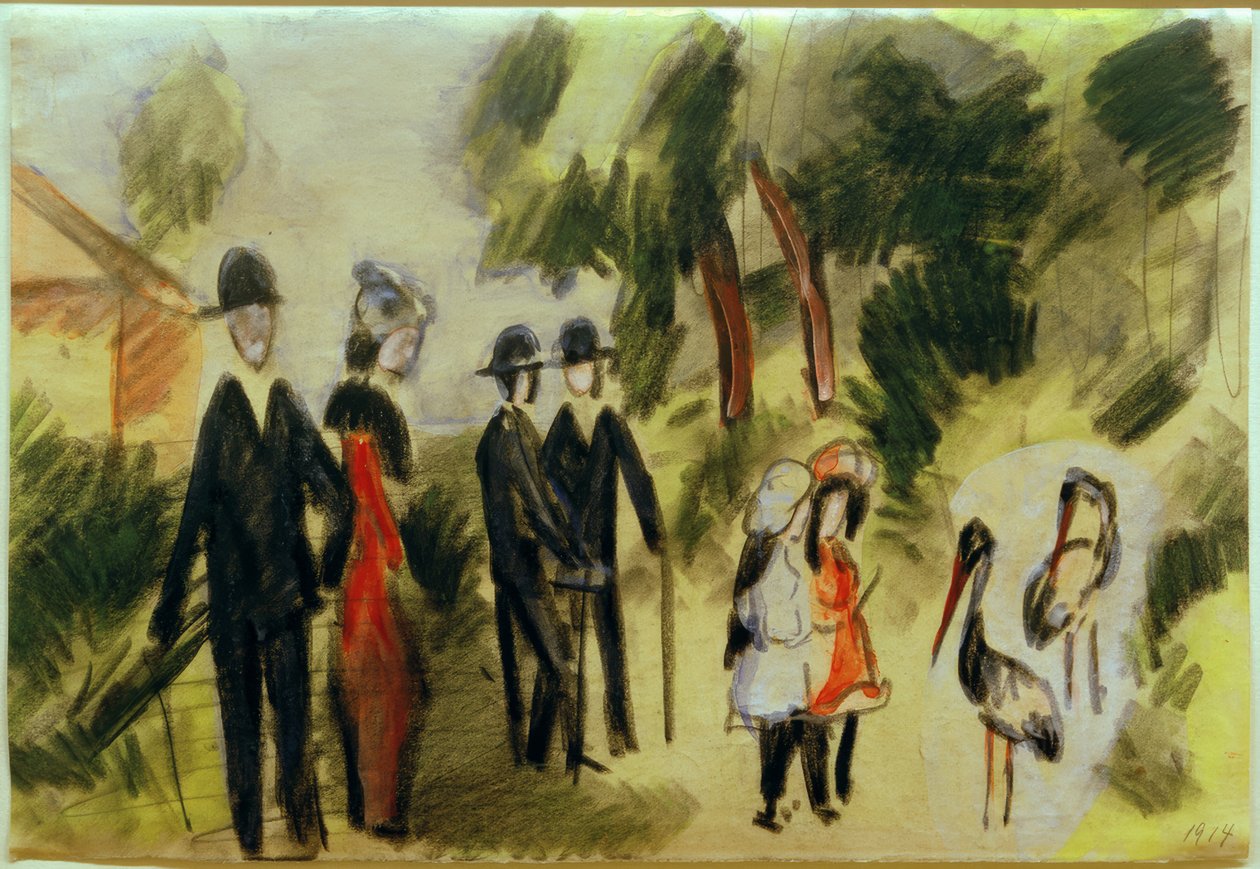 Gens près des hérons - August Macke