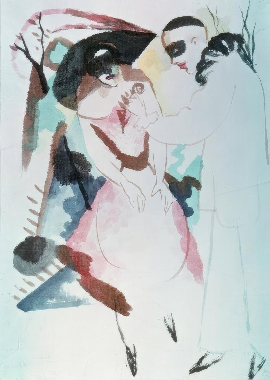 Pierrot et dame - August Macke