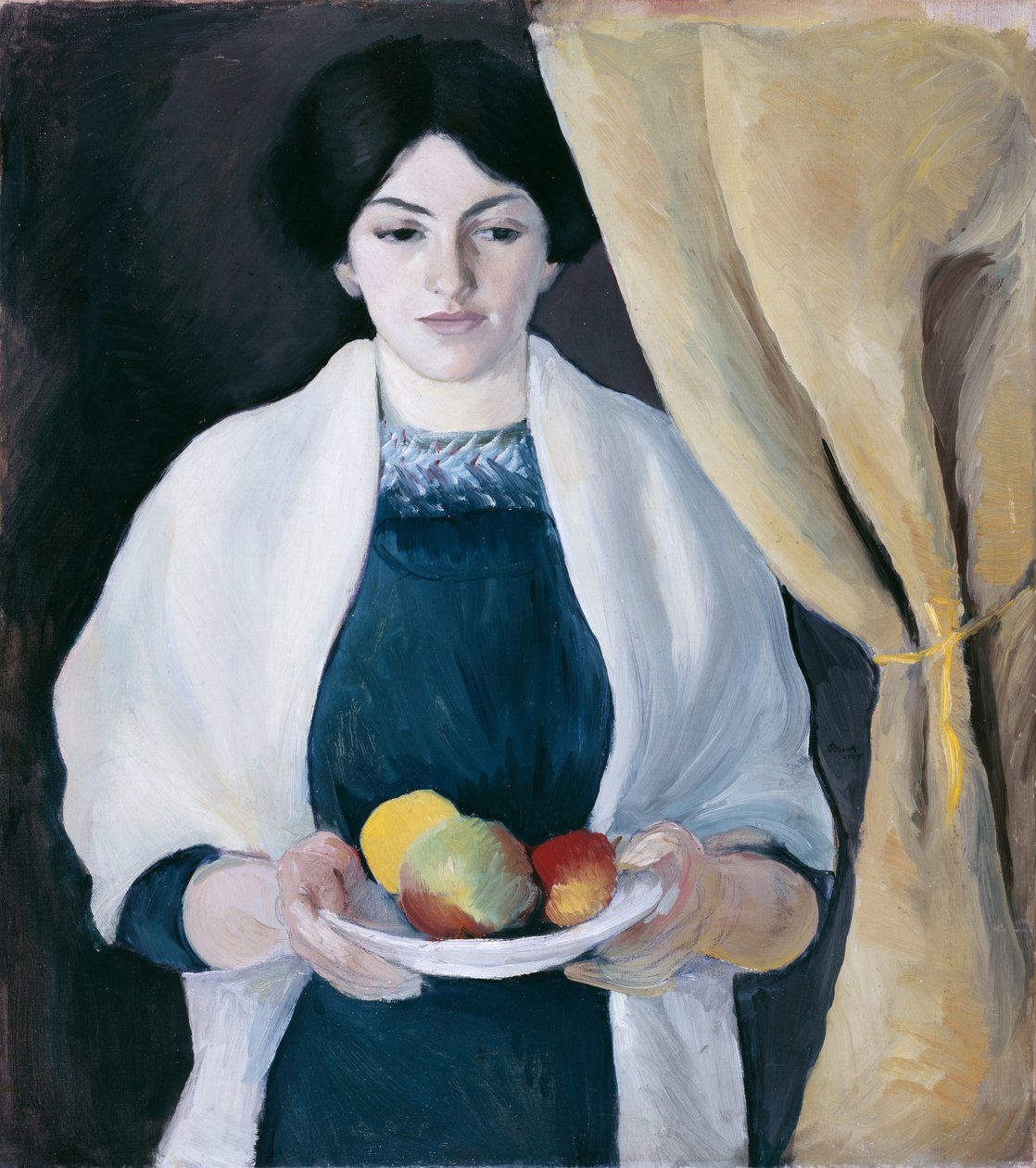Portrait avec des pommes - August Macke