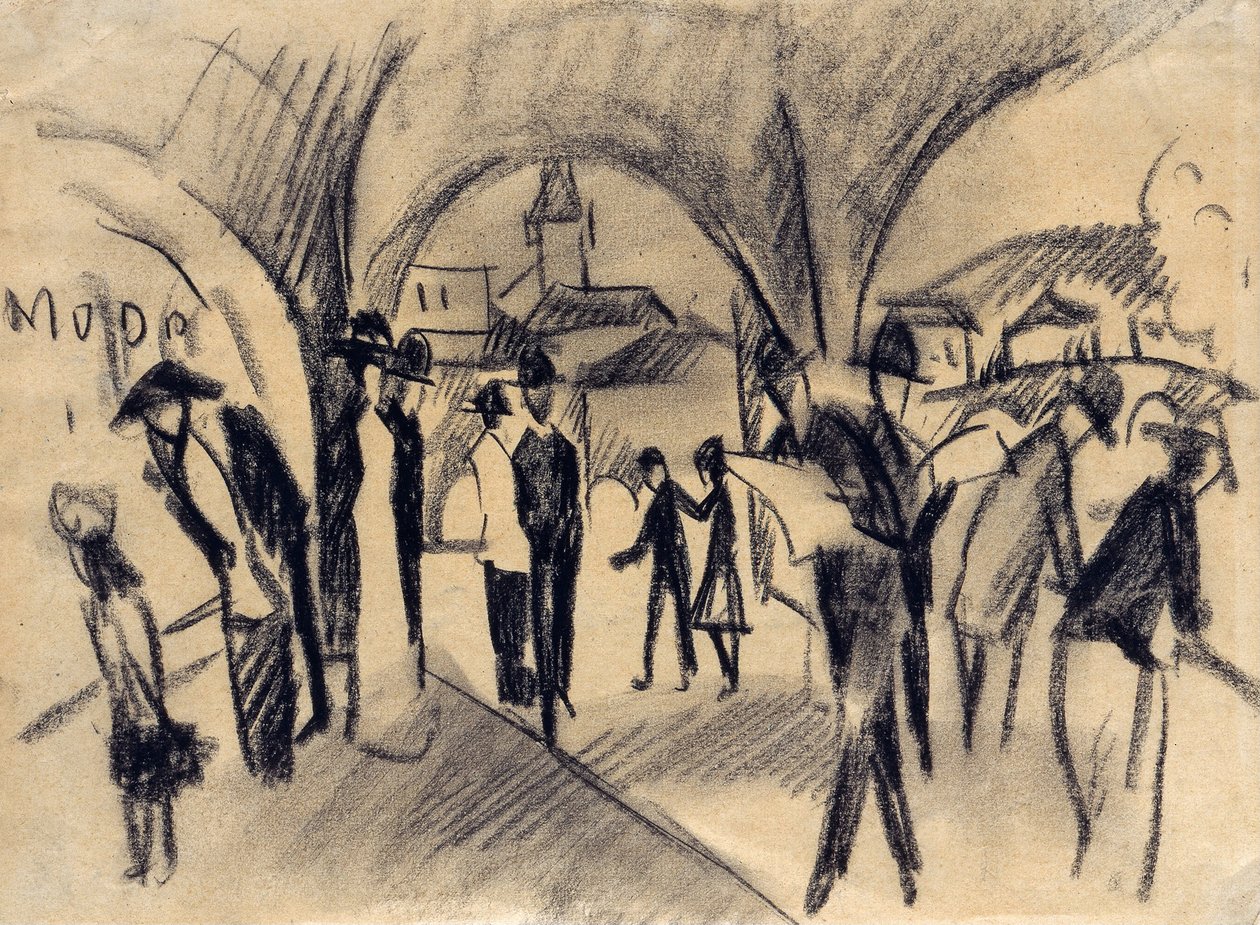 Scène sous les arcades à Thoune, 1913 - August Macke