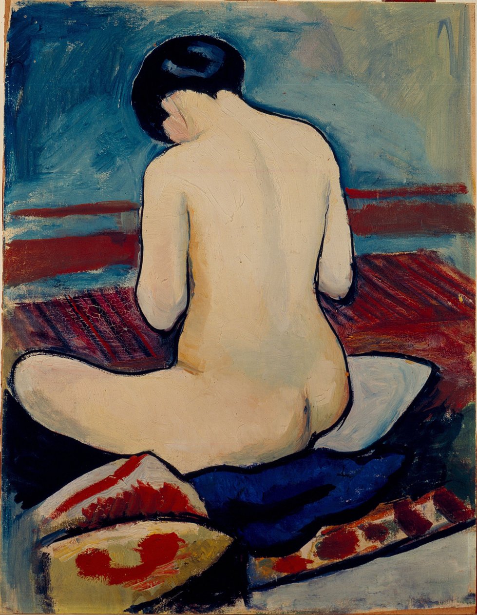 Nu assis avec oreiller - August Macke