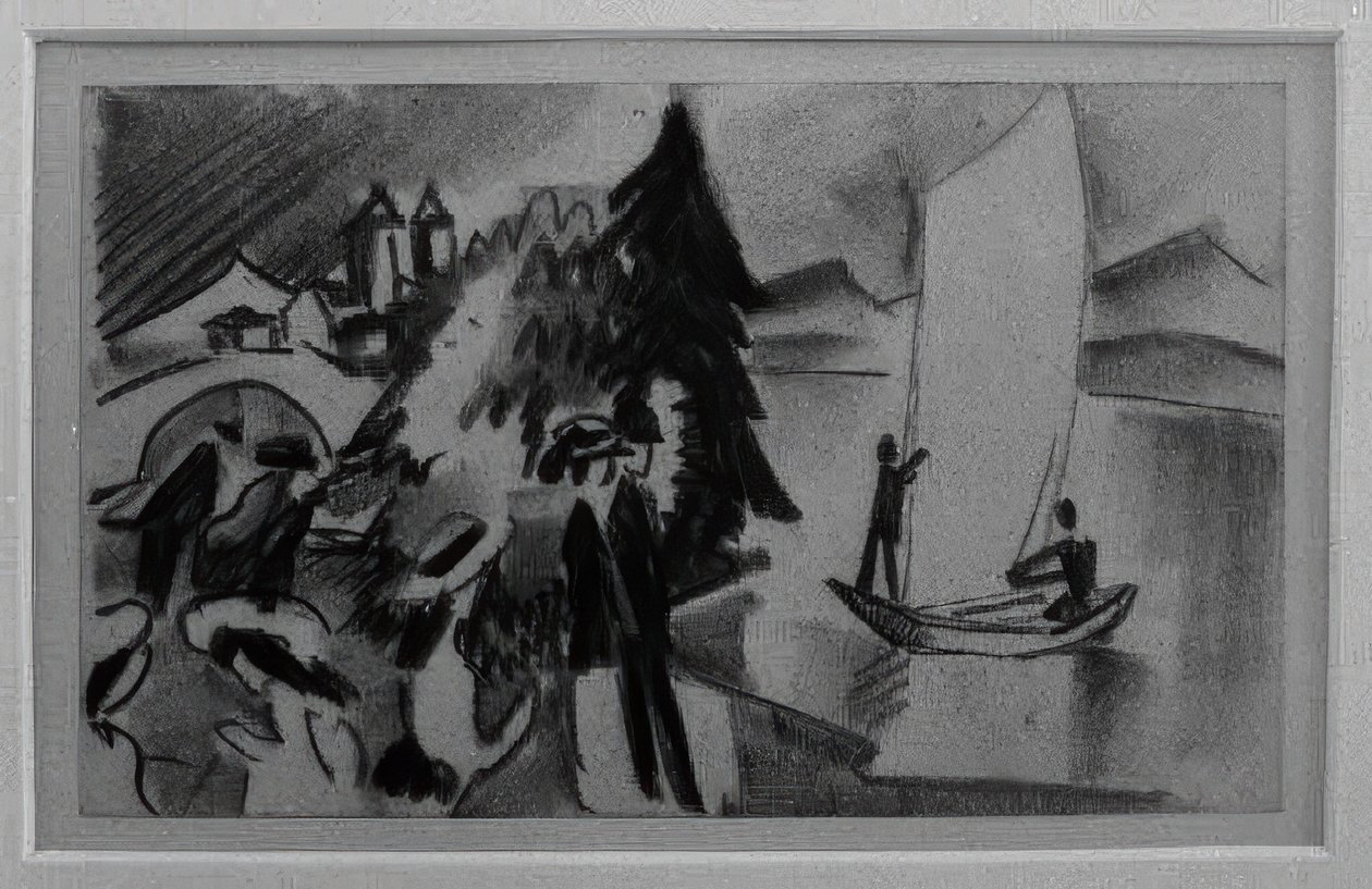 Étude pour Voile jaune - August Macke