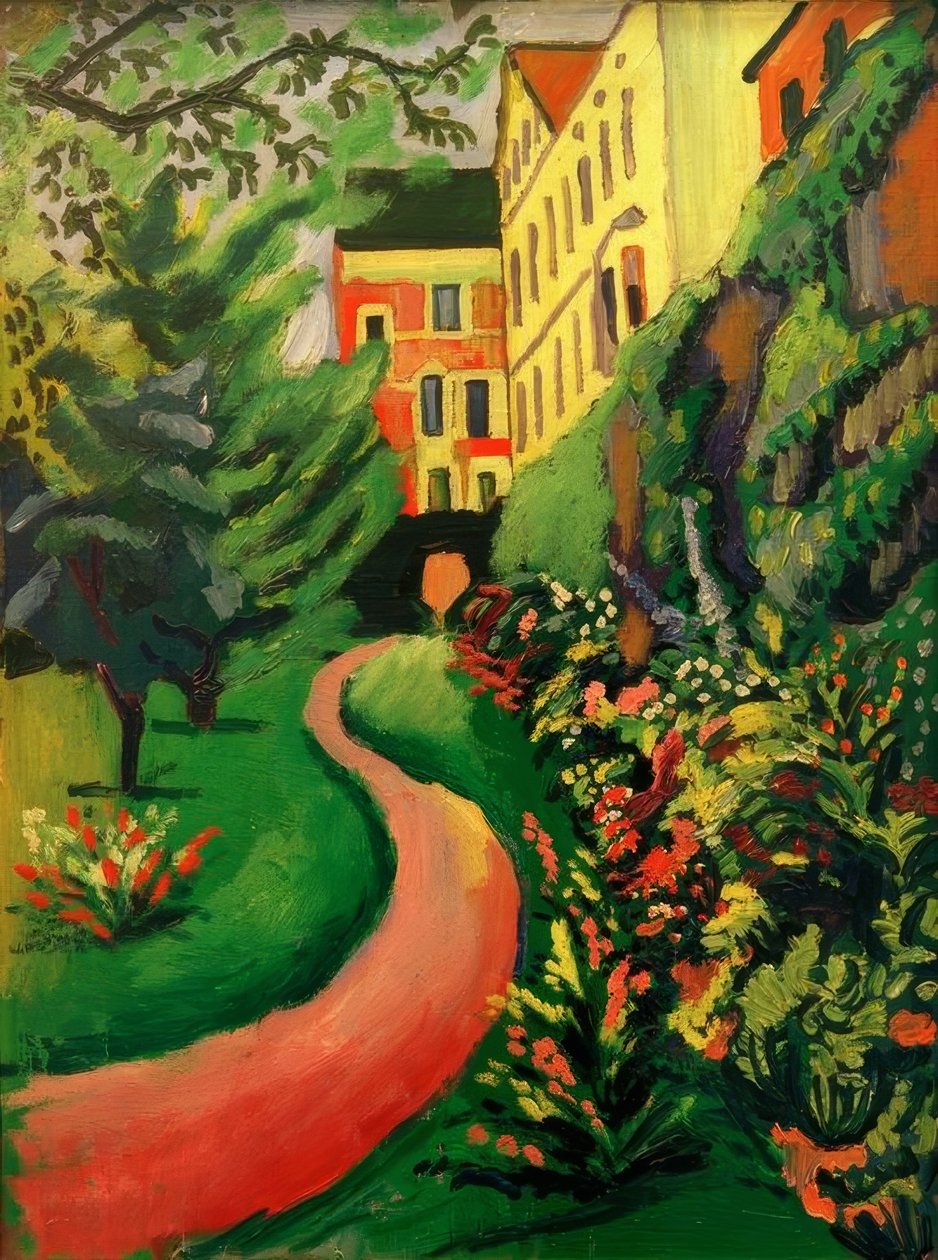 Notre jardin avec parterres fleuris - August Macke