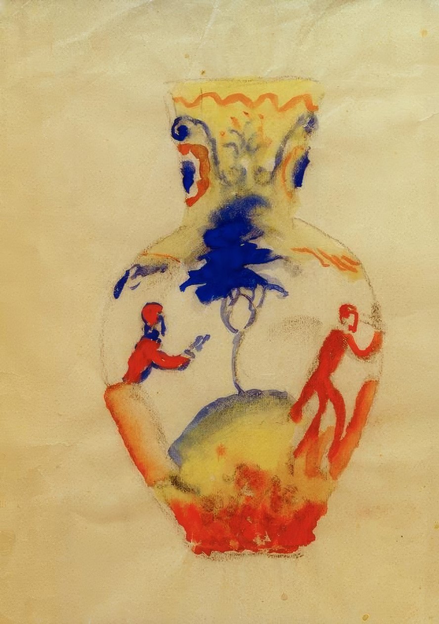 Vase avec deux figures - August Macke