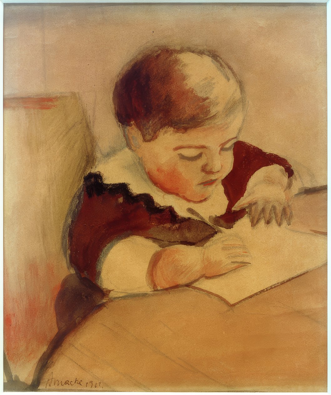 Walter, peignant à la table - August Macke