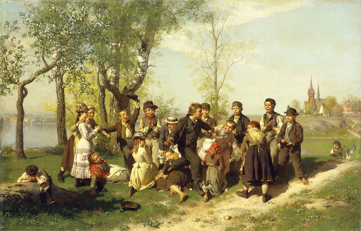 Enfants jouant - August Malmström