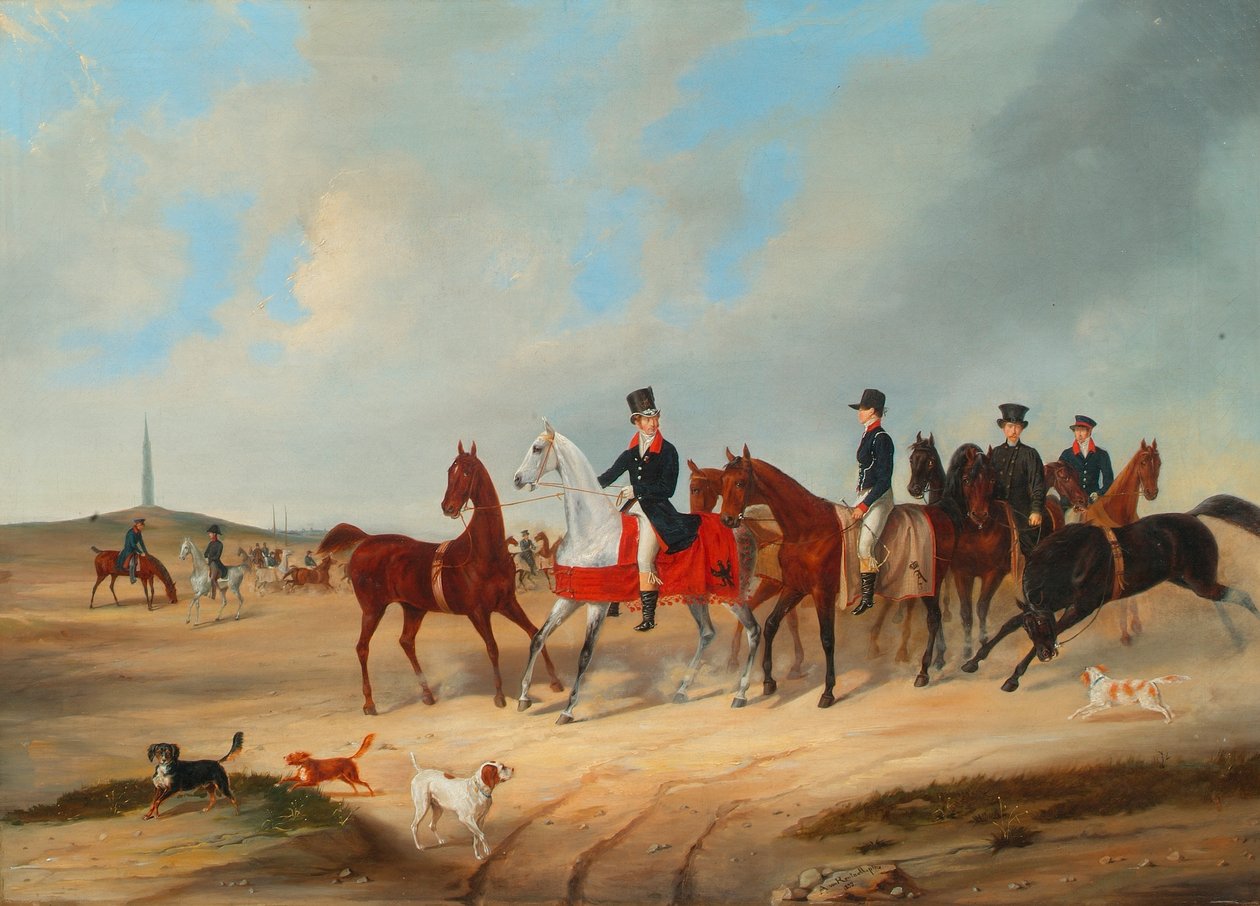 Cavalcade avec chiens - August von Rentzell