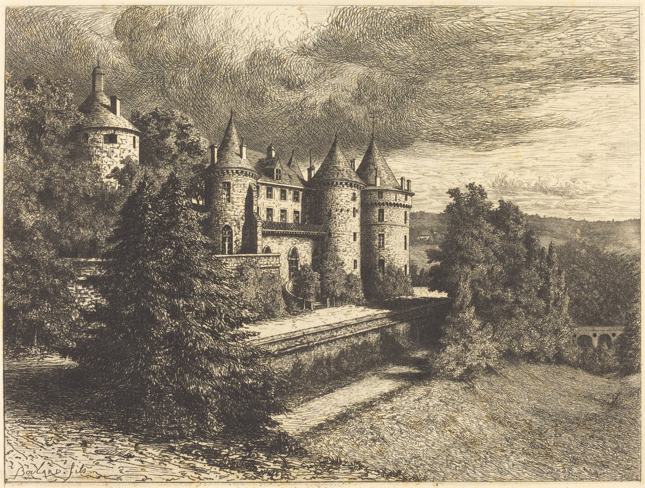 Château sur une colline - Auguste Boulard