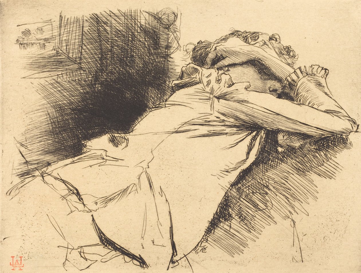 Femme couchée sommeillant - Auguste Lepere