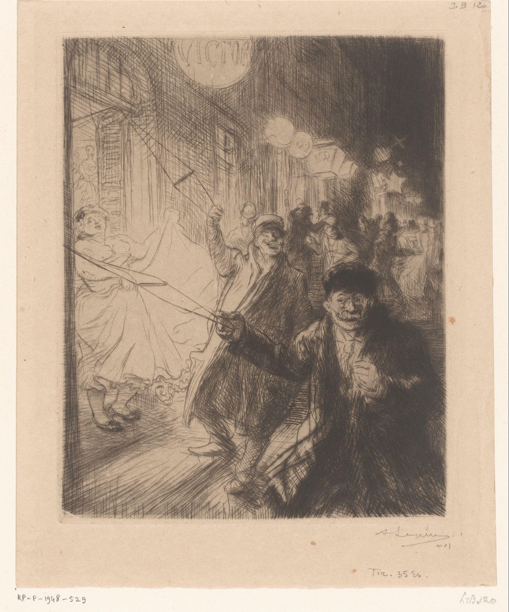 Scène de rue dans la Nes - Auguste Lepère (signed by artist)