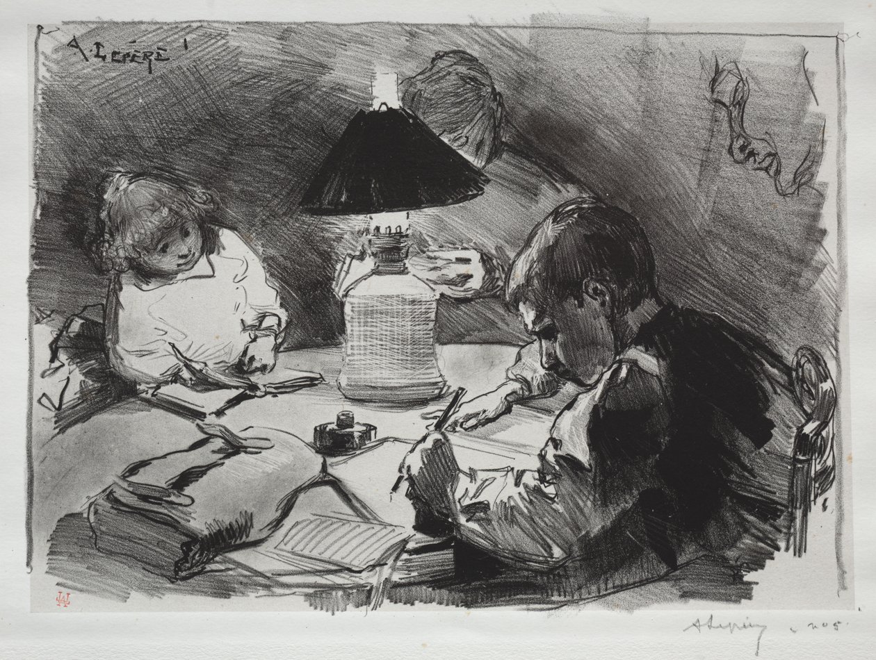 Autour de la lampe - Auguste Louis Lepère