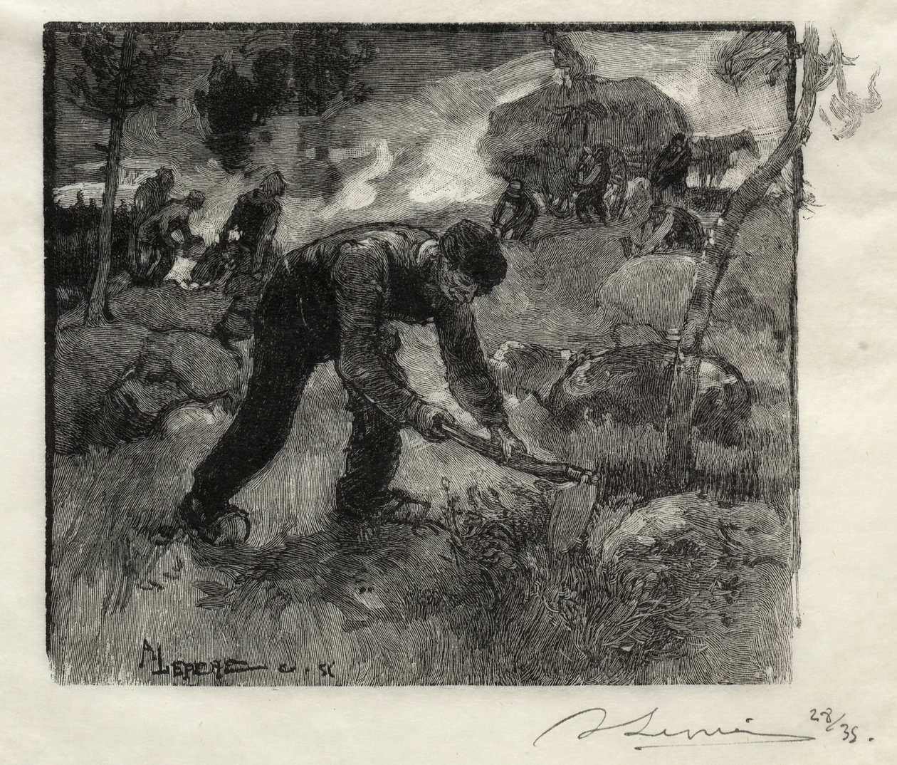 Arracheurs de bruyères, 1887 - Auguste Louis Lepère
