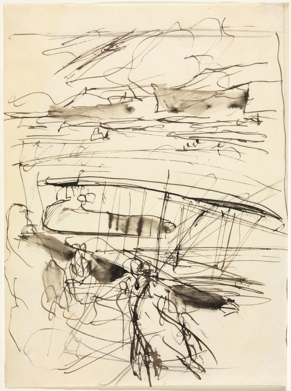 Avions reposant sur le terrain (verso) - Auguste Louis Lepère
