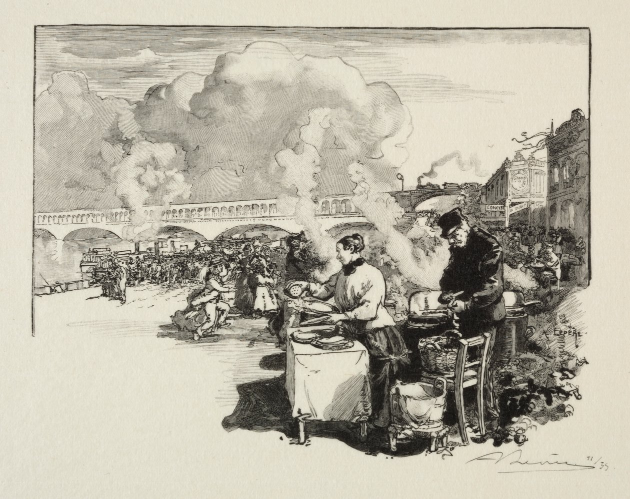 Débarcadère des bateaux-omnibus - Auguste Louis Lepère