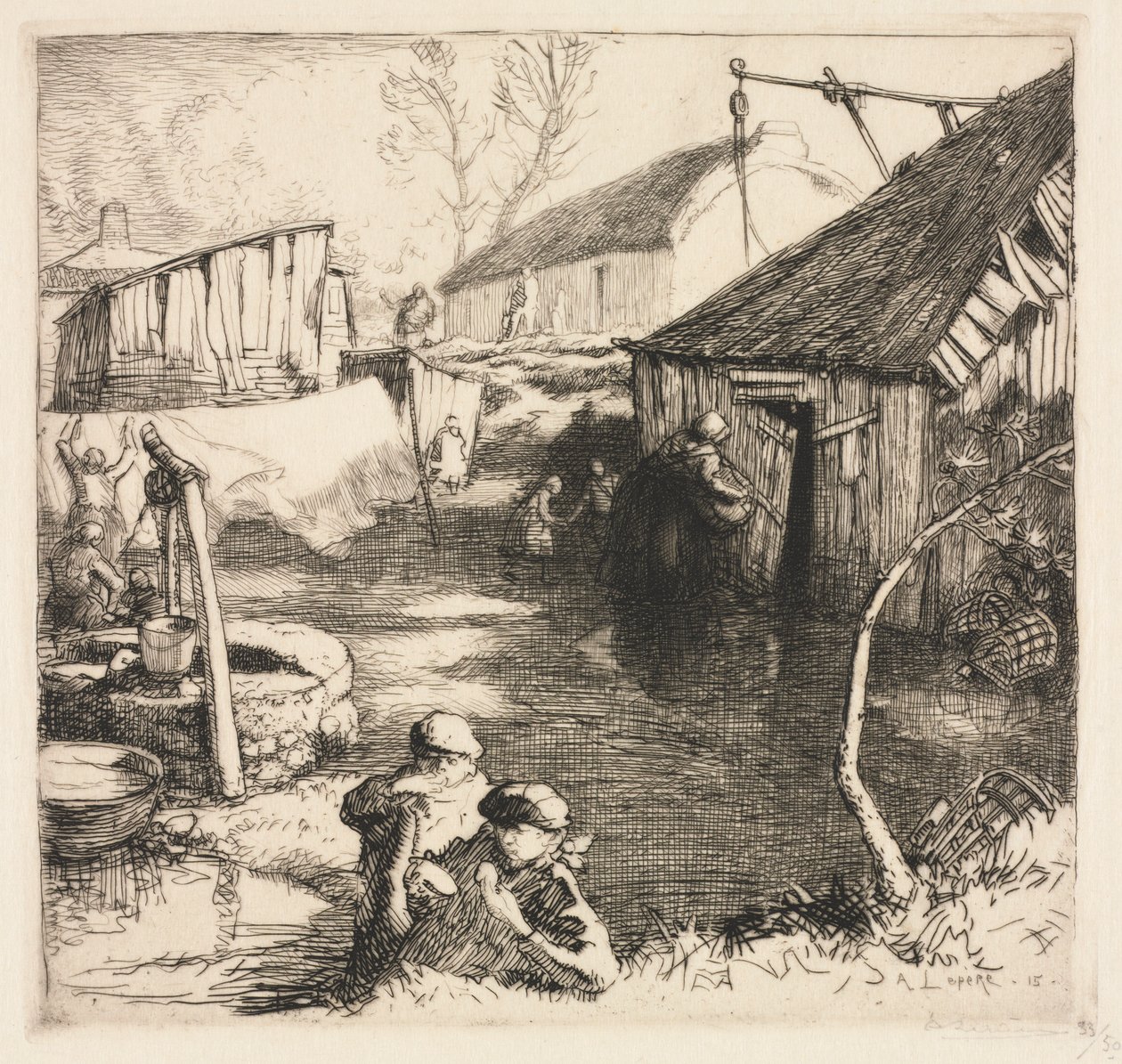 Quartiers des pêcheurs Saint-Jean-de-Monts, 1915 - Auguste Louis Lepère