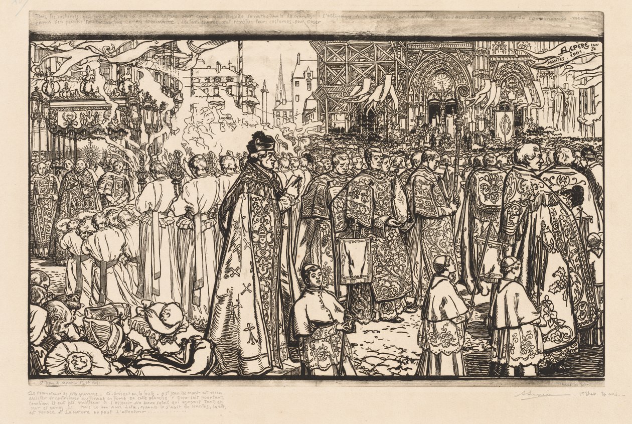 La Procession de la Fête-Dieu à Nantes - Auguste Louis Lepère