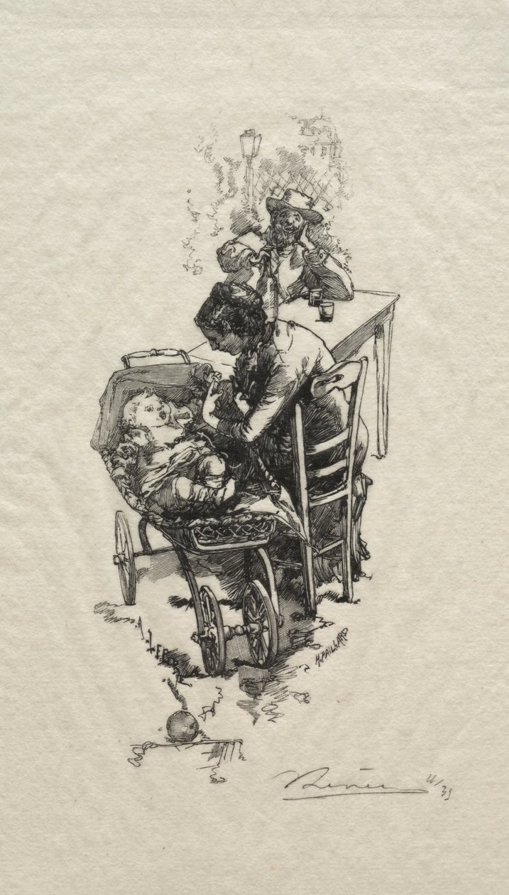 La femme au berceau - Auguste Louis Lepère