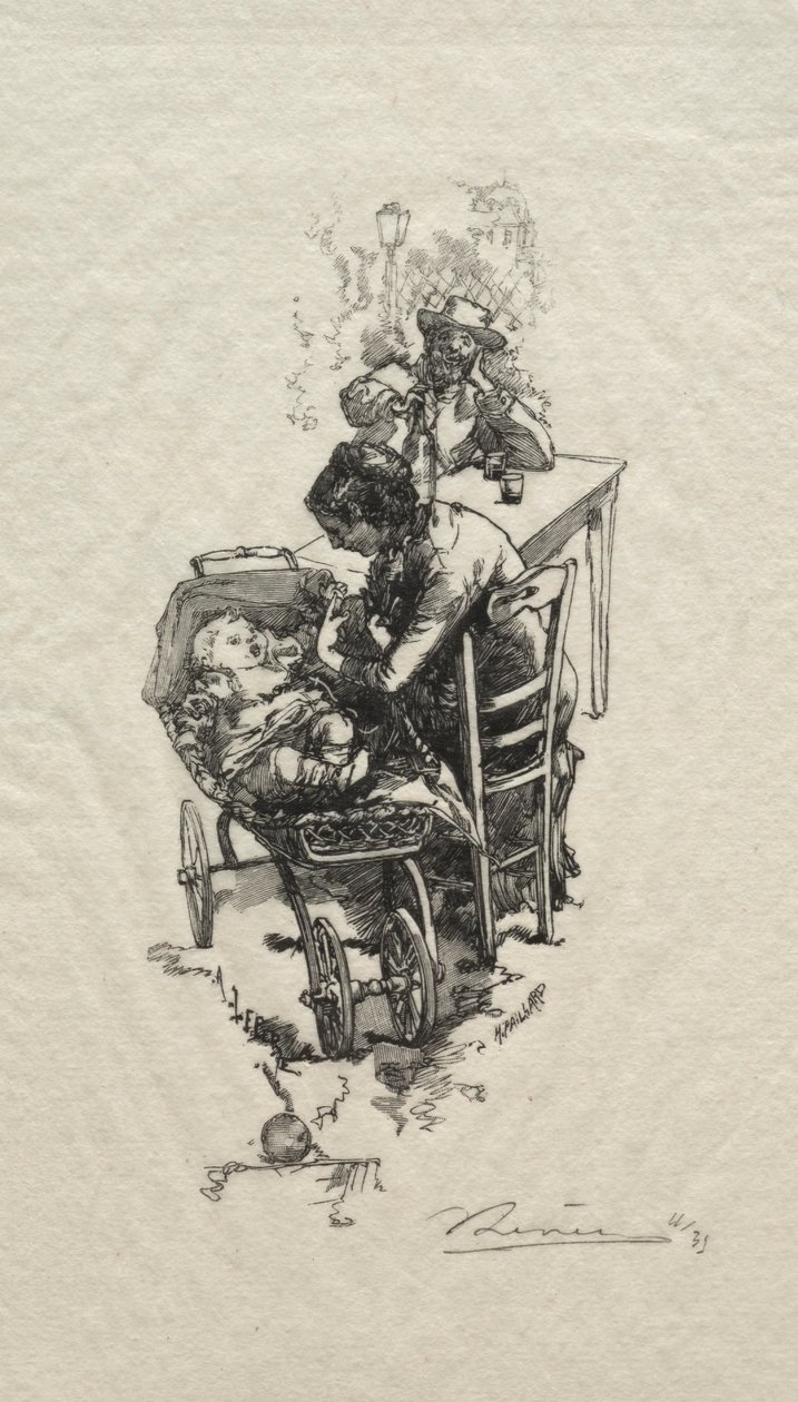 La femme au berceau - Auguste Louis Lepère