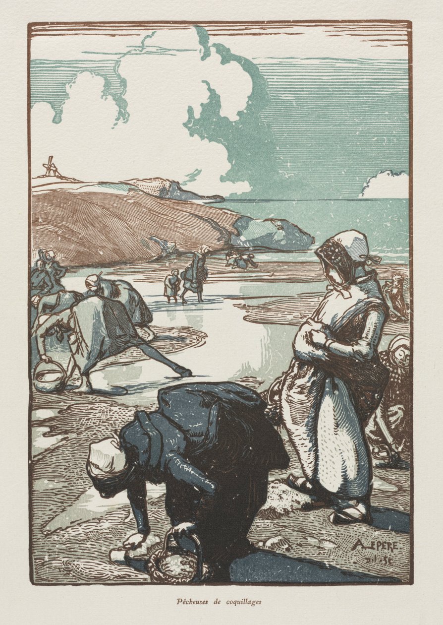 Les pêcheuses de pignons, Saint-Jean-de-Mont, 1903 - Auguste Louis Lepère