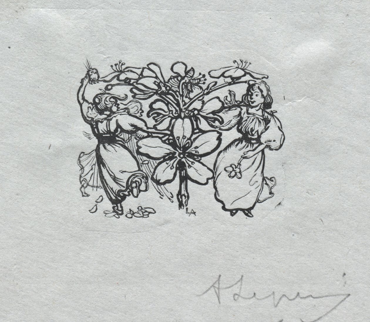 Almanach de Paris, 1897: Cul-de-lampe, Printemps - Auguste Louis Lepère