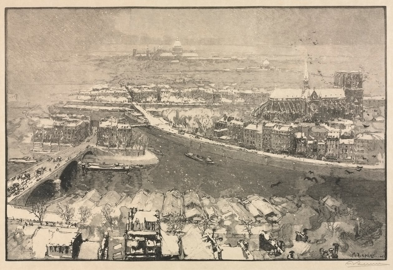 Paris sous la neige - Auguste Louis Lepère