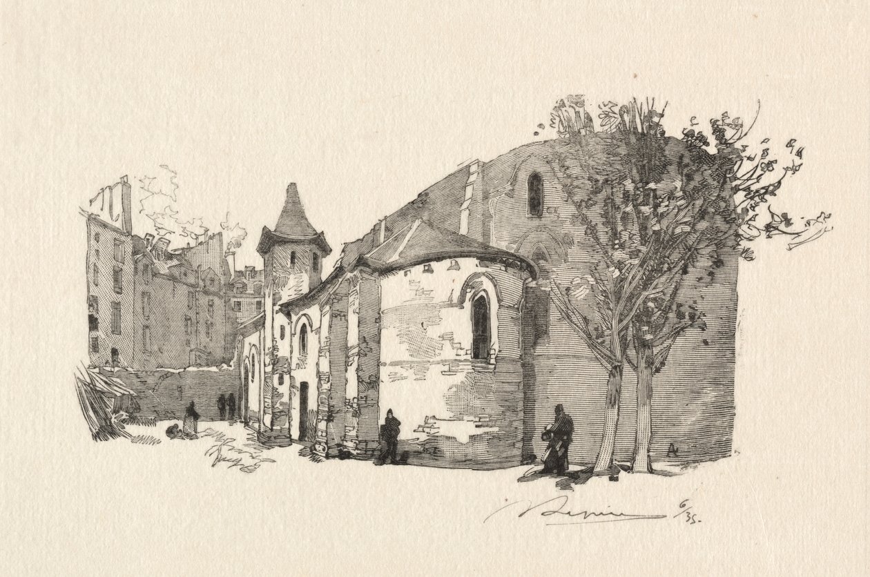St. Julien le Vauvre, Vue extérieure - Auguste Louis Lepère