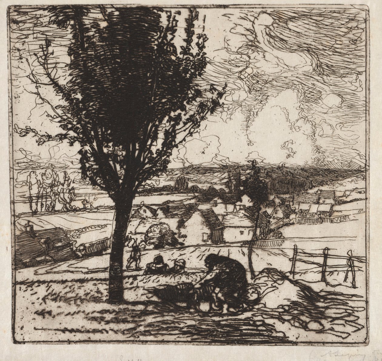 Vue de Jouy-le-Moutier, 1893 - Auguste Louis Lepère