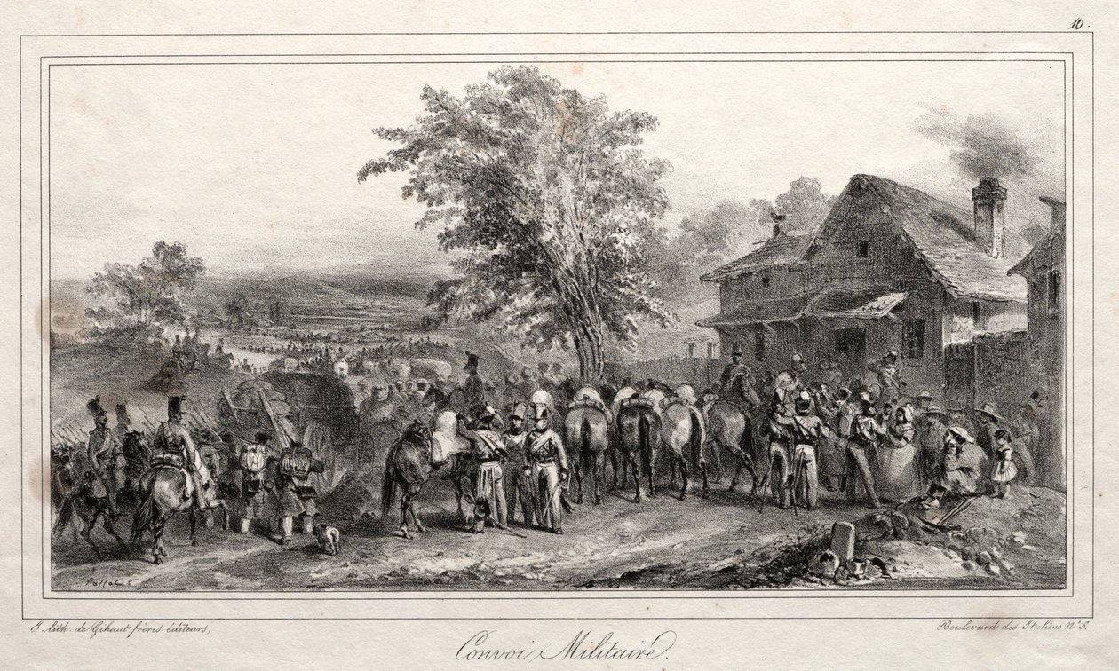 Album pour 1831: Convoi militaire - Auguste Raffet