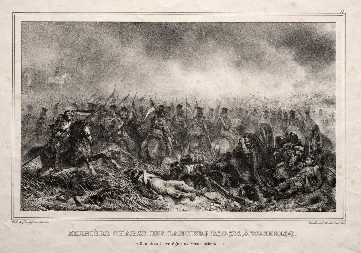Dernière charge des lanciers rouges à Waterloo - Auguste Raffet