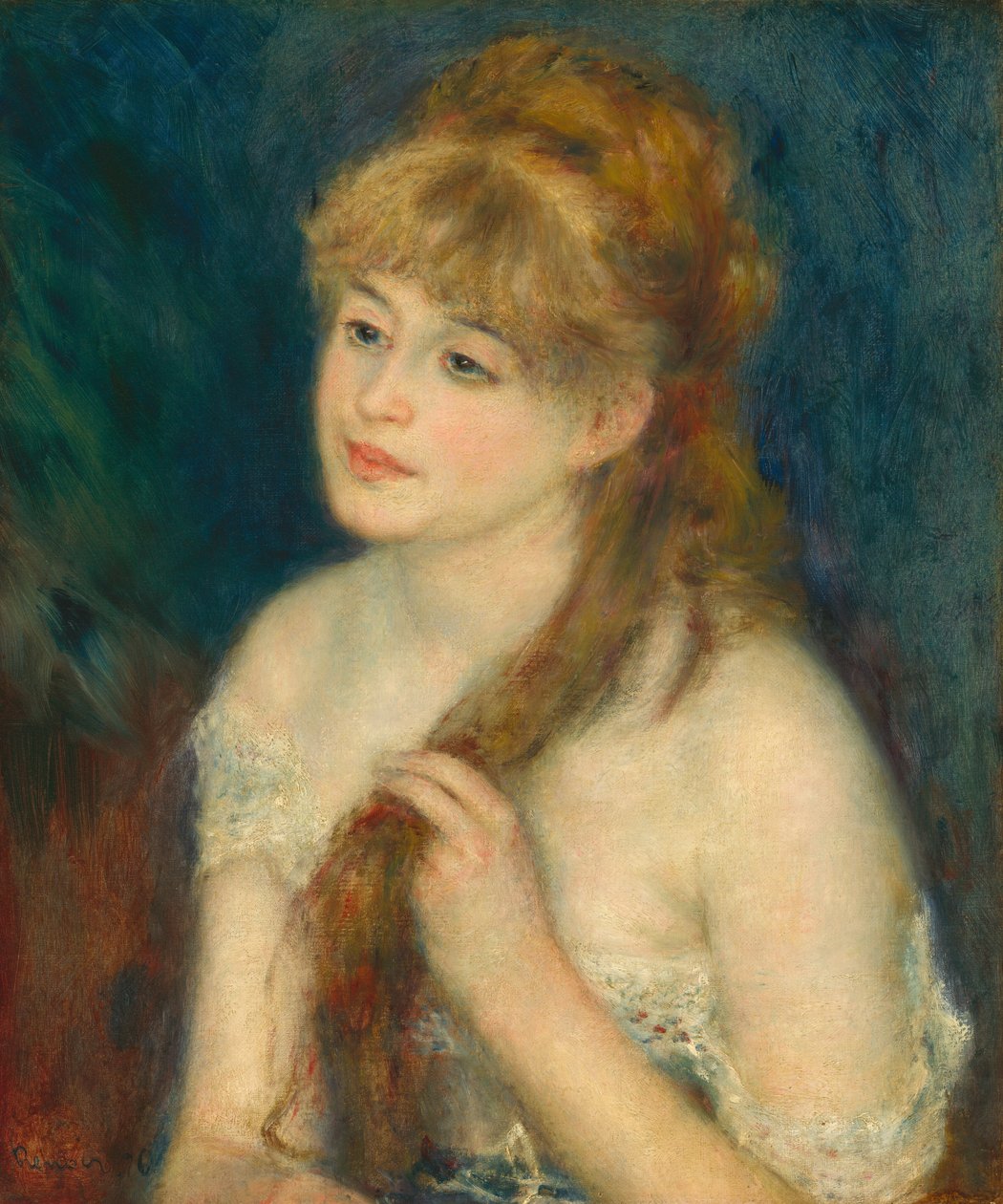 Jeune femme se tressant les cheveux - Auguste Renoir