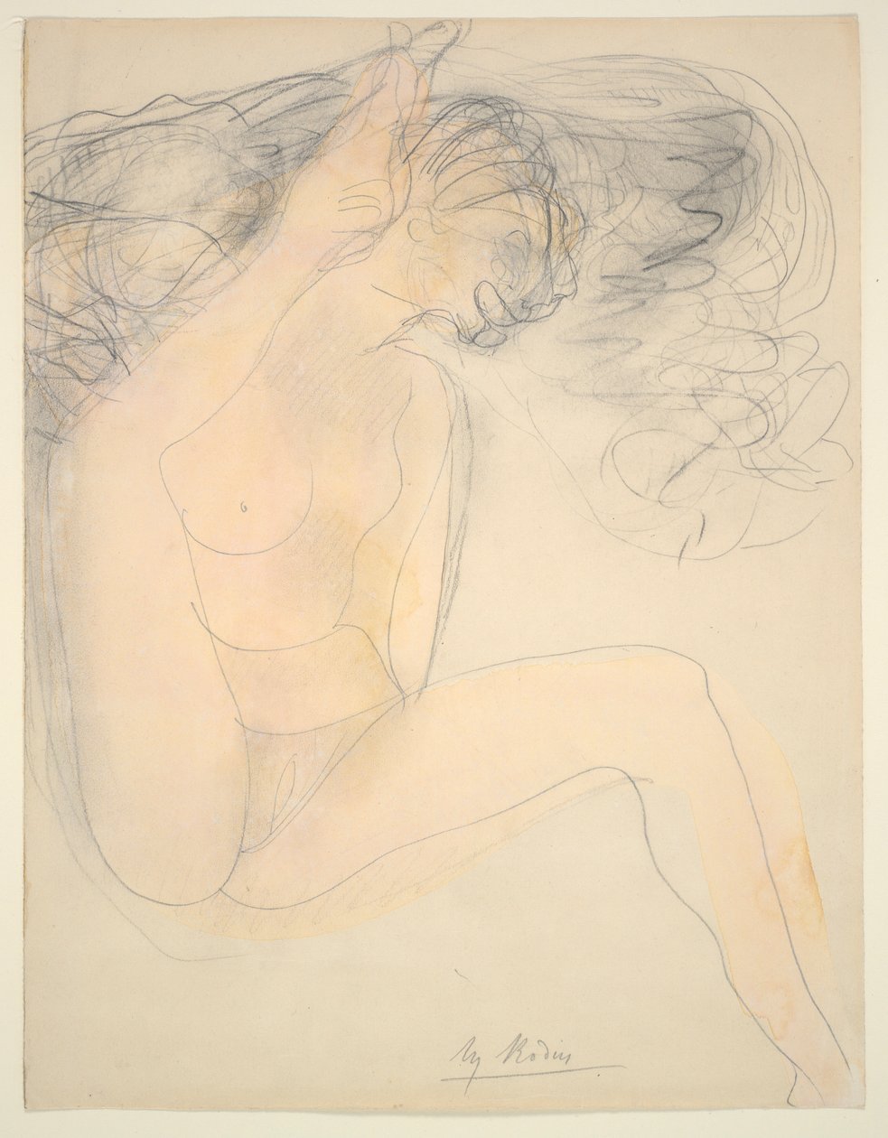 Nu - talon sur oreille - Auguste Rodin