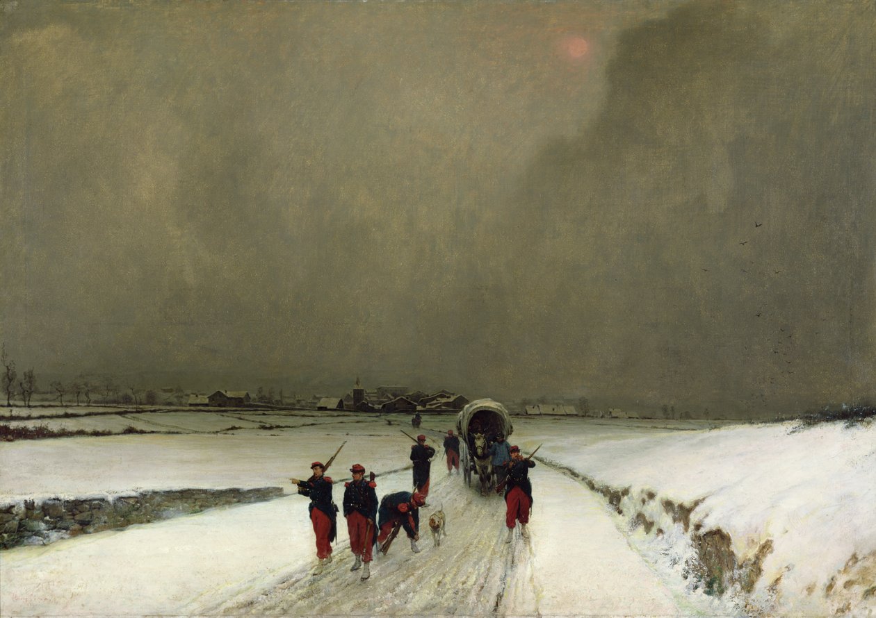 Les traînards, effet de neige, 1870 - Augustin Pierre Chenu