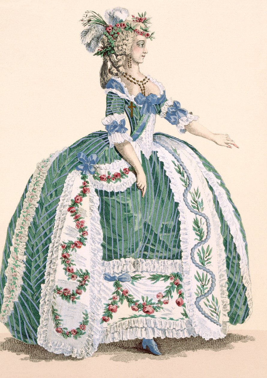 Une robe de cour royale élaborée, gravée par Dupin, planche no.272 de 