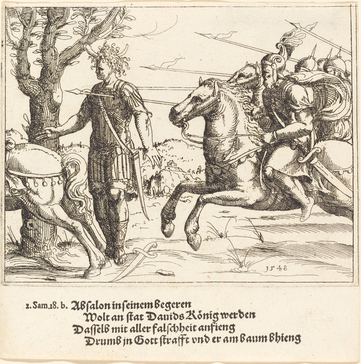 Absalom tué par Joab - Augustin Hirschvogel