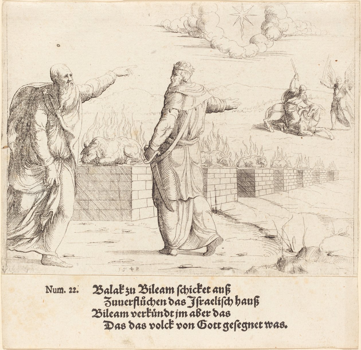 Le Sacrifice de Balak et la Prophétie de Balaam, 1548 - Augustin Hirschvogel