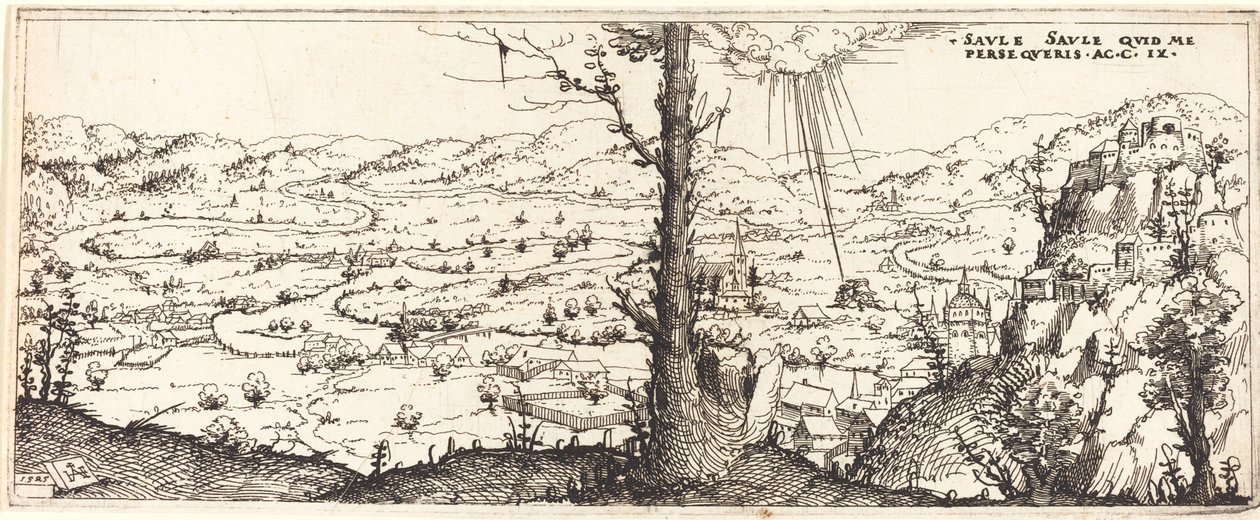 Paysage avec la Conversion de Saint Paul - Augustin Hirschvogel