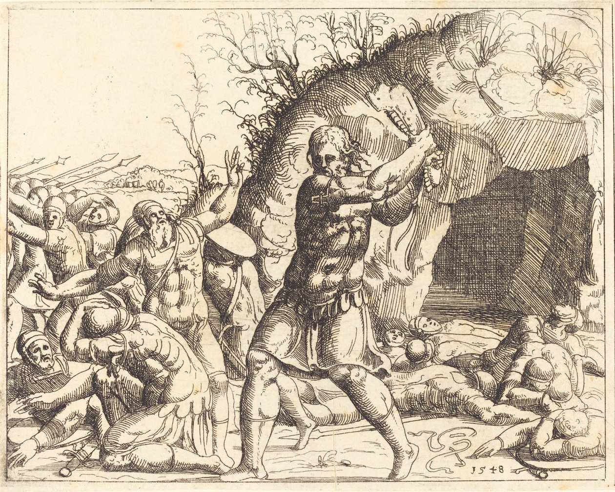 Samson tue les Philistins - Augustin Hirschvogel
