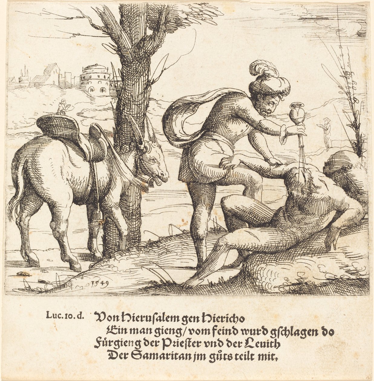 La parabole du bon Samaritain, 1549 - Augustin Hirschvogel