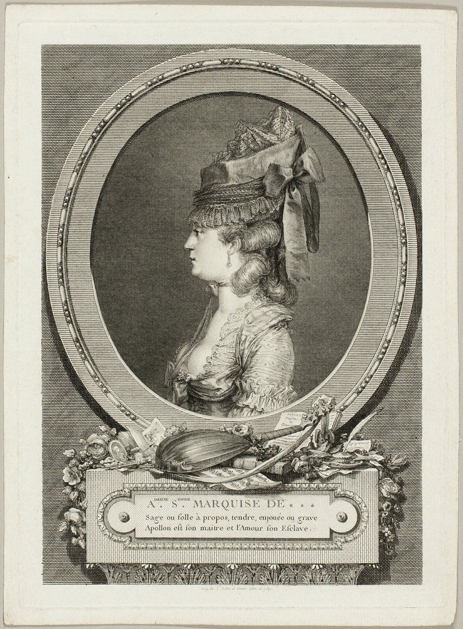 Adrienne-Sophie, Marquise of *** - Augustin de Saint Aubin