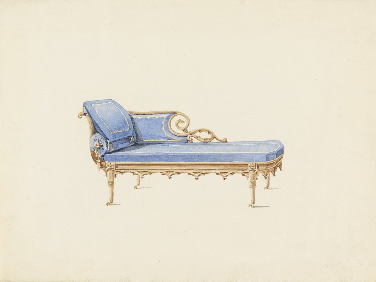 Design pour un canapé dans le style néogothique - Augustus Charles Pugin