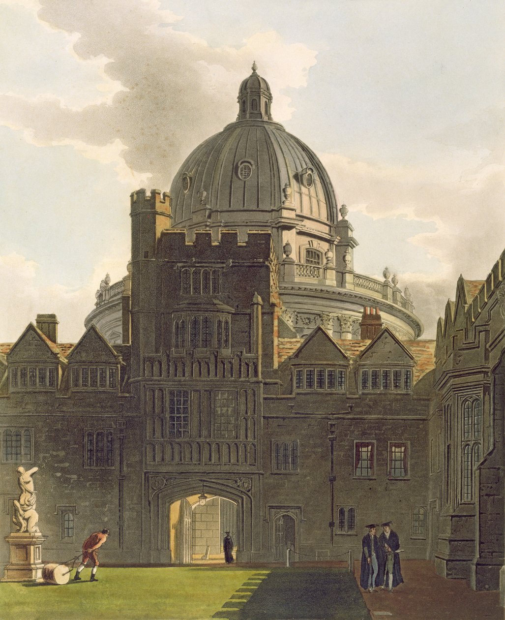 Extérieur du Brasenose College et de la bibliothèque Radcliffe, illustration de 