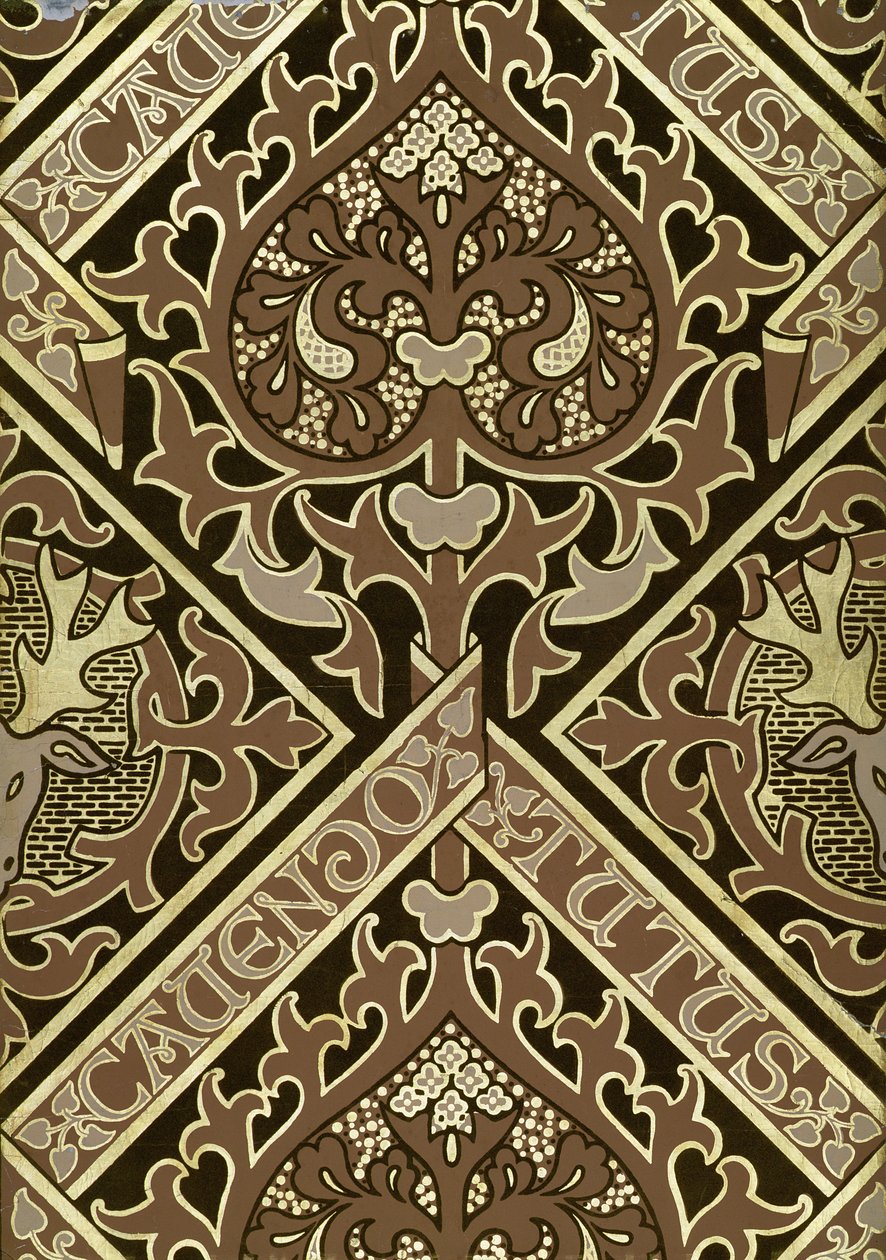 Conception de papier peint ecclésiastique en mosaïque - Augustus Welby Northmore Pugin