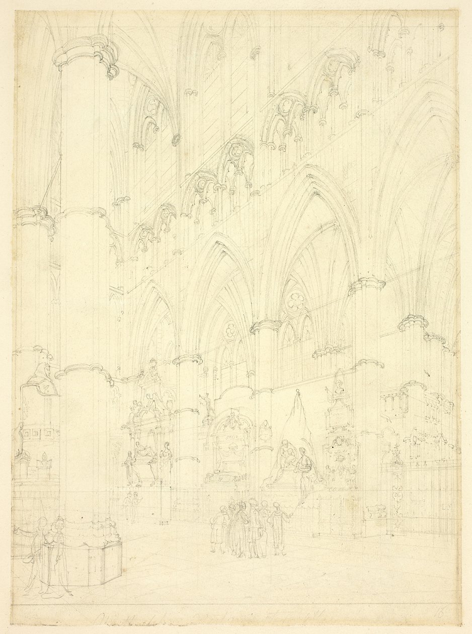 Allée nord, abbaye de Westminster - Augustus Charles Pugin