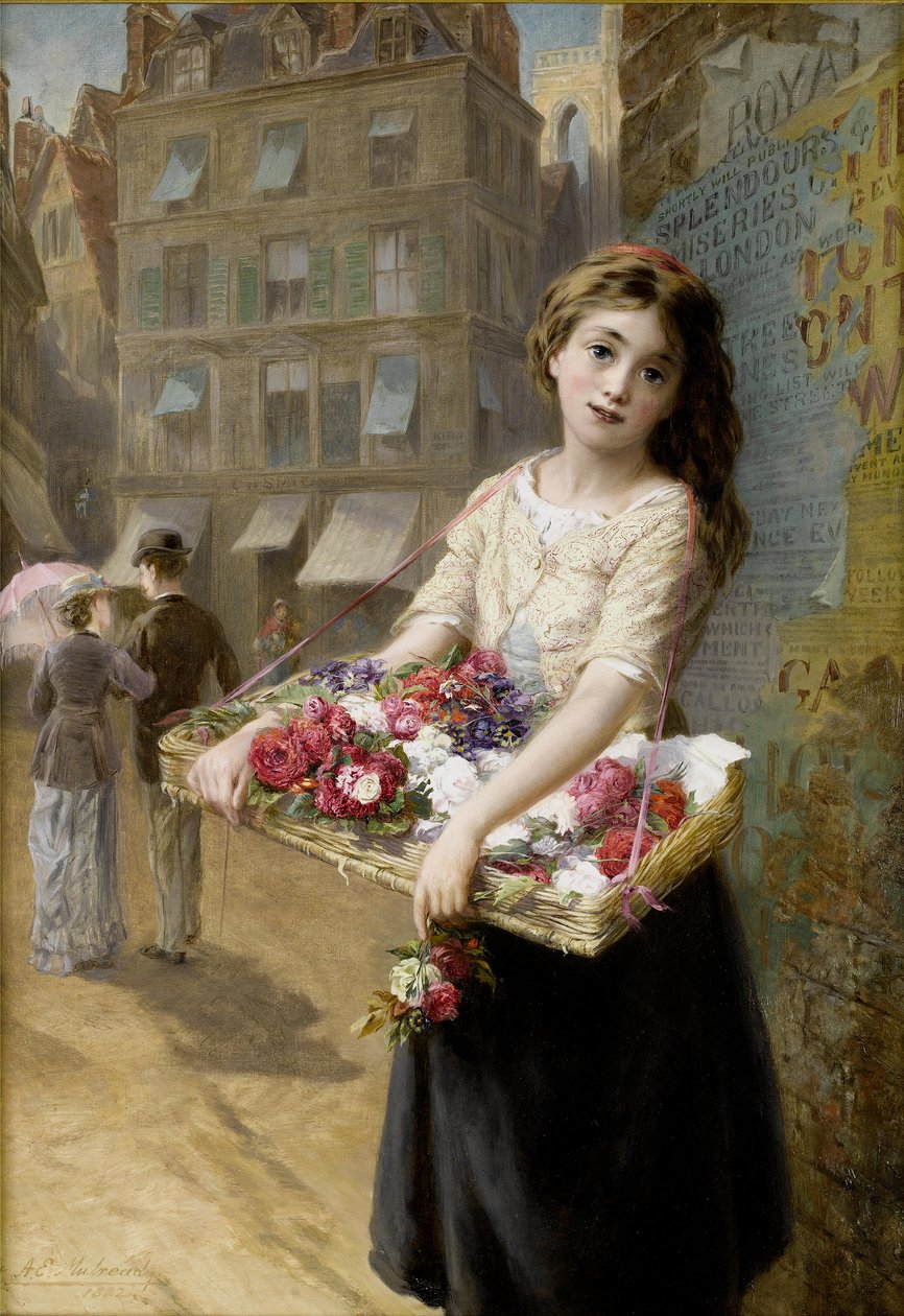 Un vendeur de fleurs dans la rue - Augustus Edwin Mulready