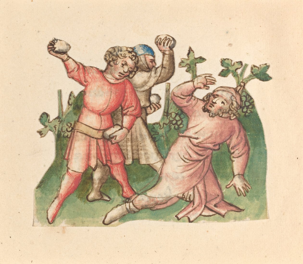 La lapidation de Naboth - Austrian 15th Century