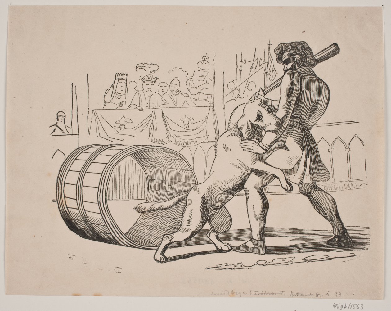 Le combat de Macaire avec le chien - Axel Theodor Kittendorff