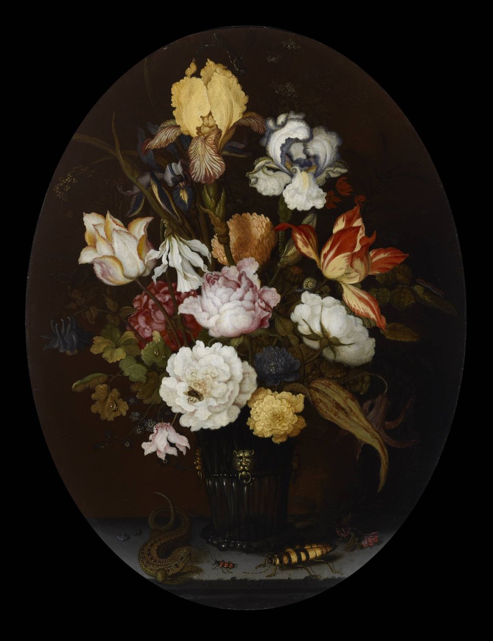 Nature Morte de Fleurs dans un Vase en Verre - Balthasar van der Ast